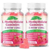 MEENCCD L-Methylfolate 15mg Gummies bottle with raspberry flavor, 120 count