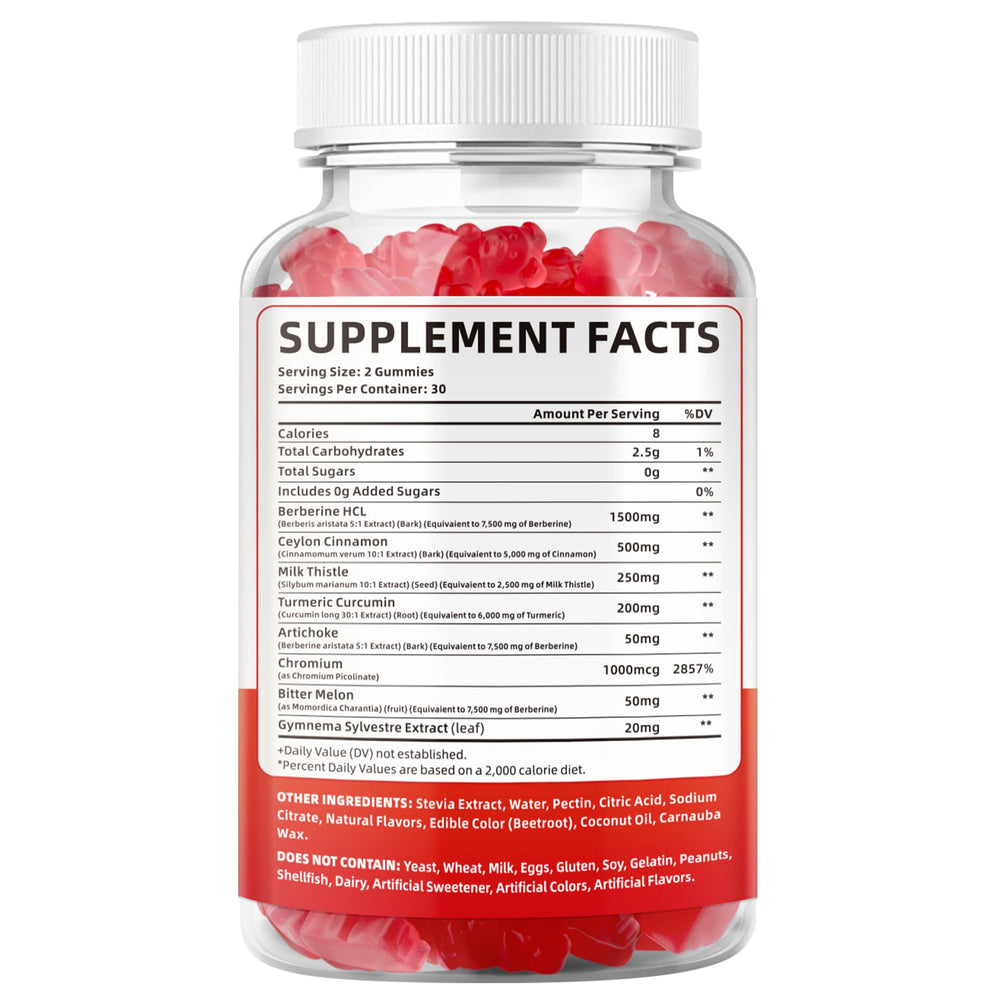 Back of bottle showing ingredients and nutrition facts