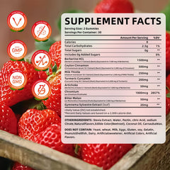 Close-up of Berberine HCL and ingredients in MEENCCD gummies