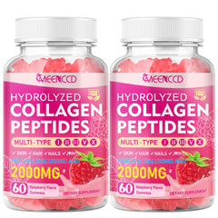 MEENCCD collagen gummies raspberry-flavored gummy close-up