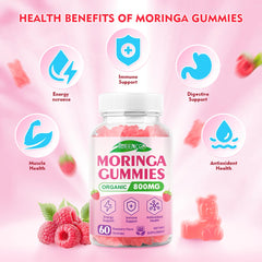 MEENCCD Moringa Gummies leaf extract detail highlighting nutrient-rich formula
