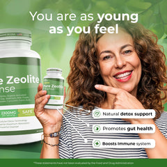 MEGA HEALTH Zeolite Cleanse capsules close-up for gentle digestion support