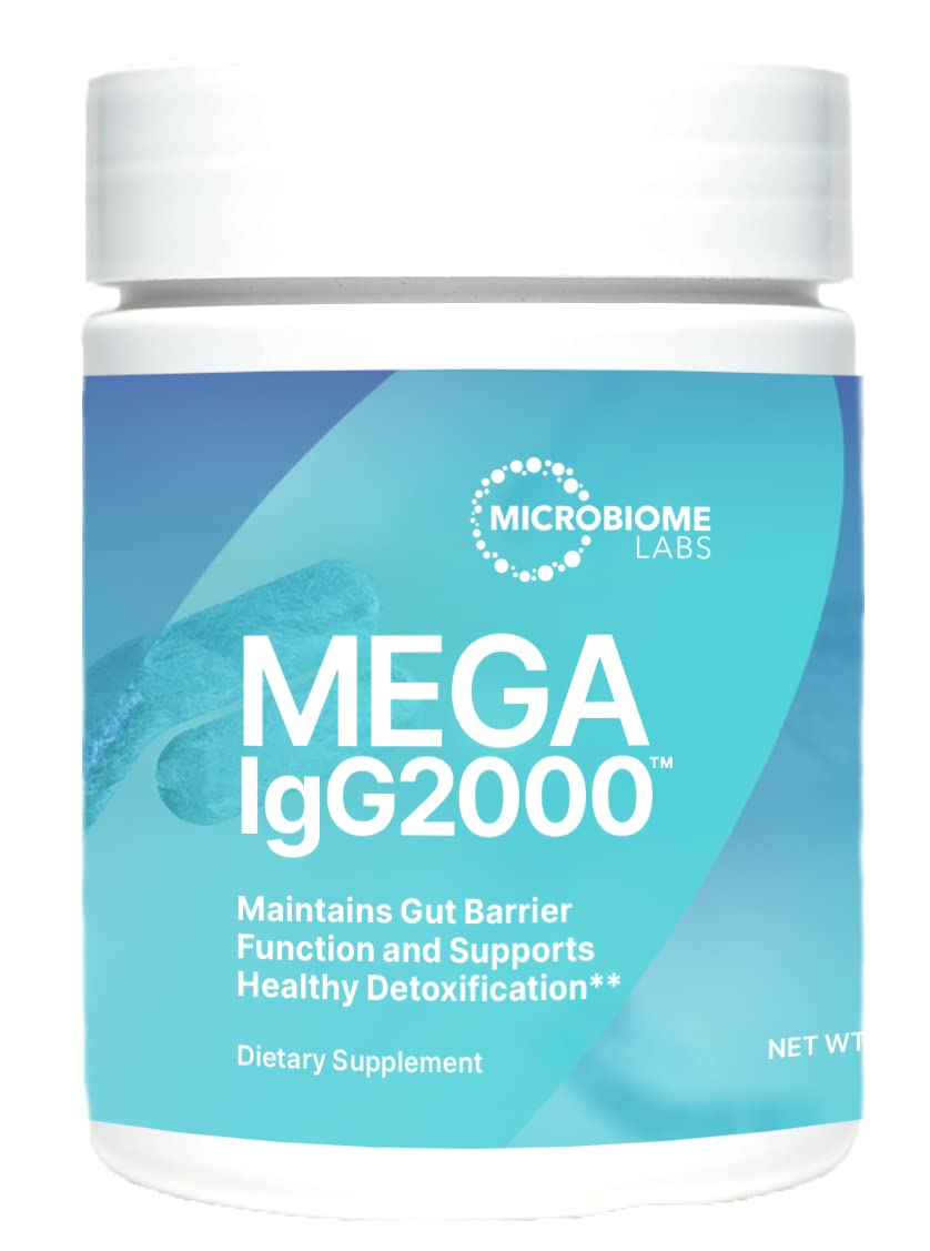 Mega IgG2000 Gut Health Powder container front label