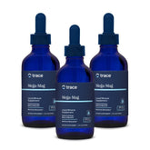 Front view of Trace Minerals Mega-Mag liquid magnesium bottle in a 3-pack