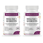 Body Kitchen Mega NAC 600 mg with Quercetin bottle and label front