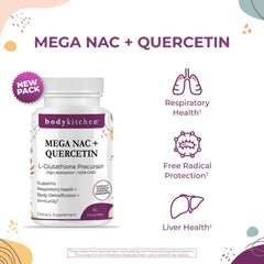 NAC 600 mg with Quercetin capsules close-up