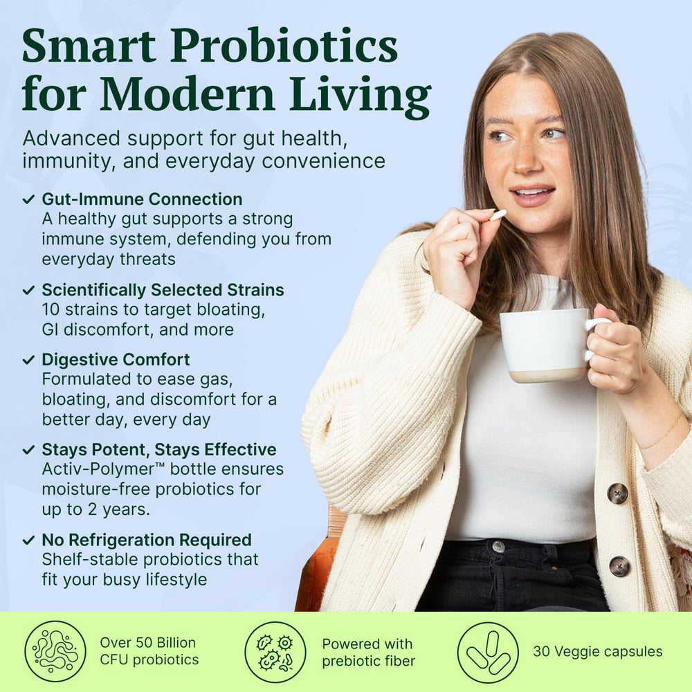 Visual depicting Mega-Strain 10-strain probiotic blend