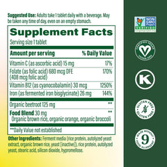Blood Builder tablets close-up showing gentle iron formula.