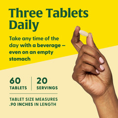 Tablets and serving size information on label