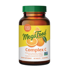 Bottle of MegaFood Complex C with 90 tablets illustrating immune support