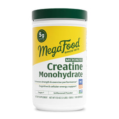 MegaFood Creatine Monohydrate powder tub label