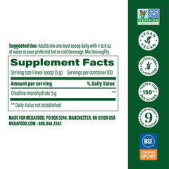 Close-up of unflavored creatine powder