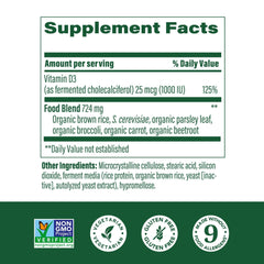 Close-up of real food ingredients used in Vitamin D3 supplement