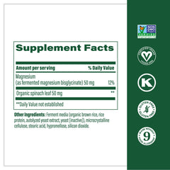 Back label with supplement facts