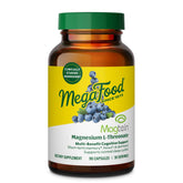 Bottle of MegaFood Magtein Magnesium L-Threonate 2000 mg per serving, 90 capsules.