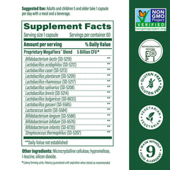 Label highlighting 14 probiotic strains and 5B CFU