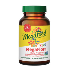 Megaflora Kids Probiotics bottle with 60 mini capsules