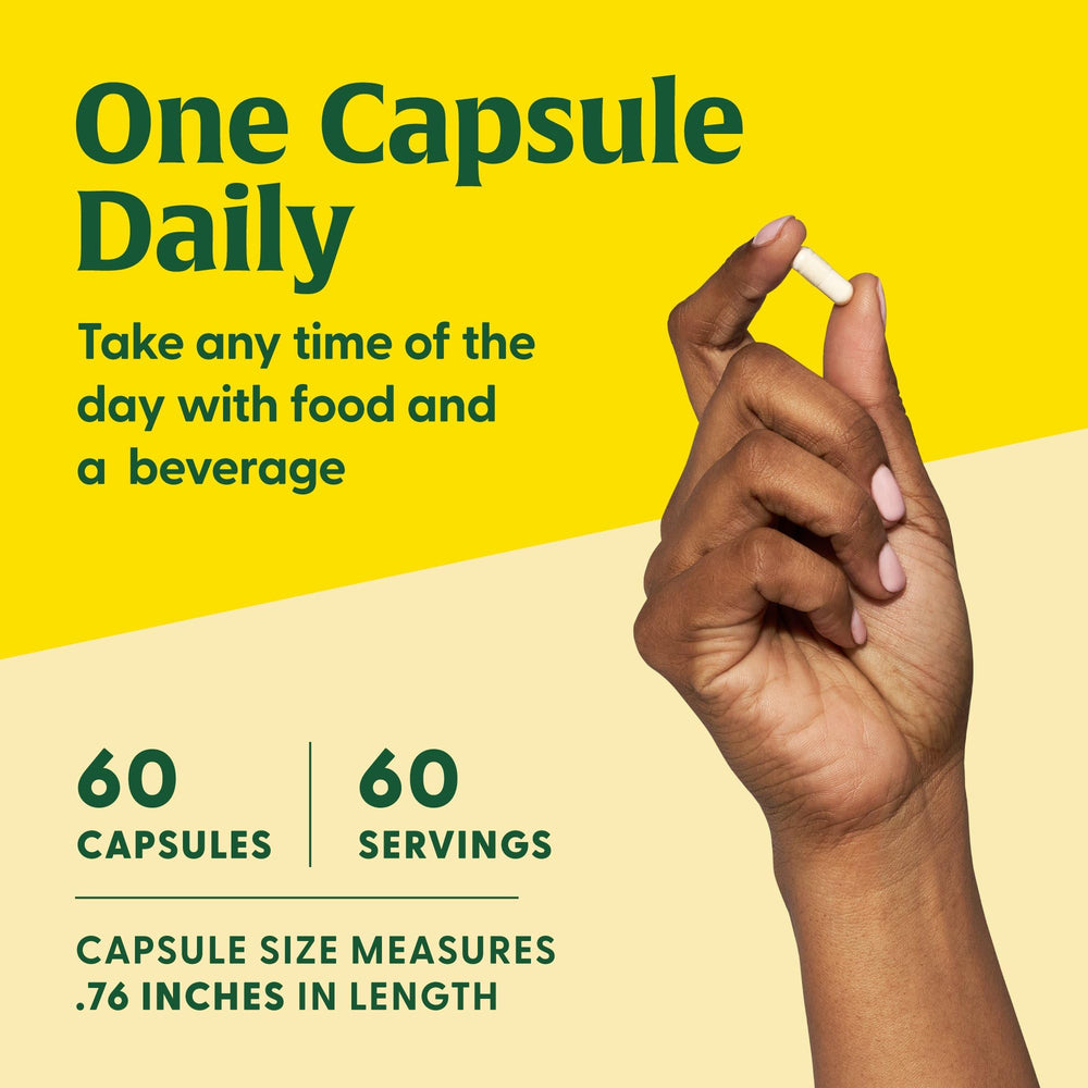 Capsules and serving size for MegaFood MegaFlora Probiotic Plus - 60 capsules