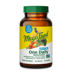 MegaFood Men's 55+ One Daily Multivitamin bottle with 90 tabs