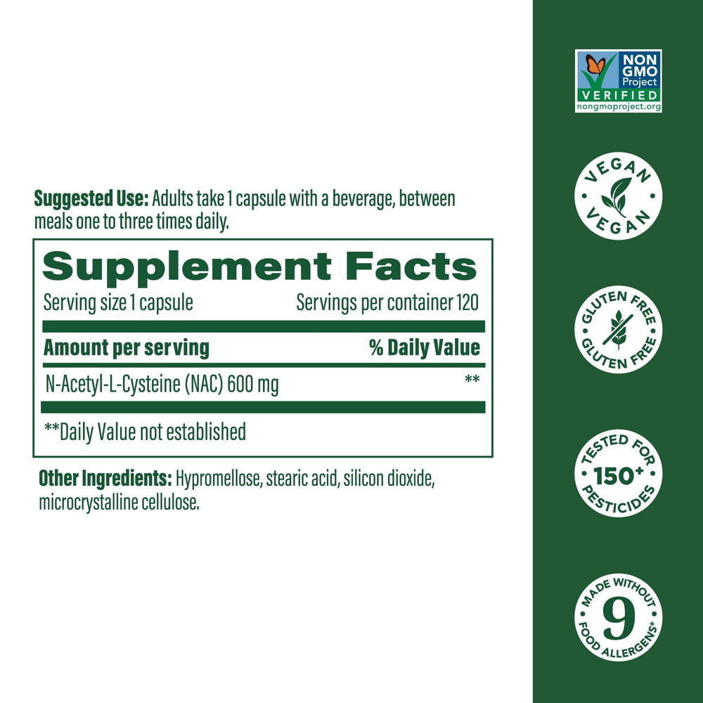 N-Acetyl Cysteine supports glutathione production