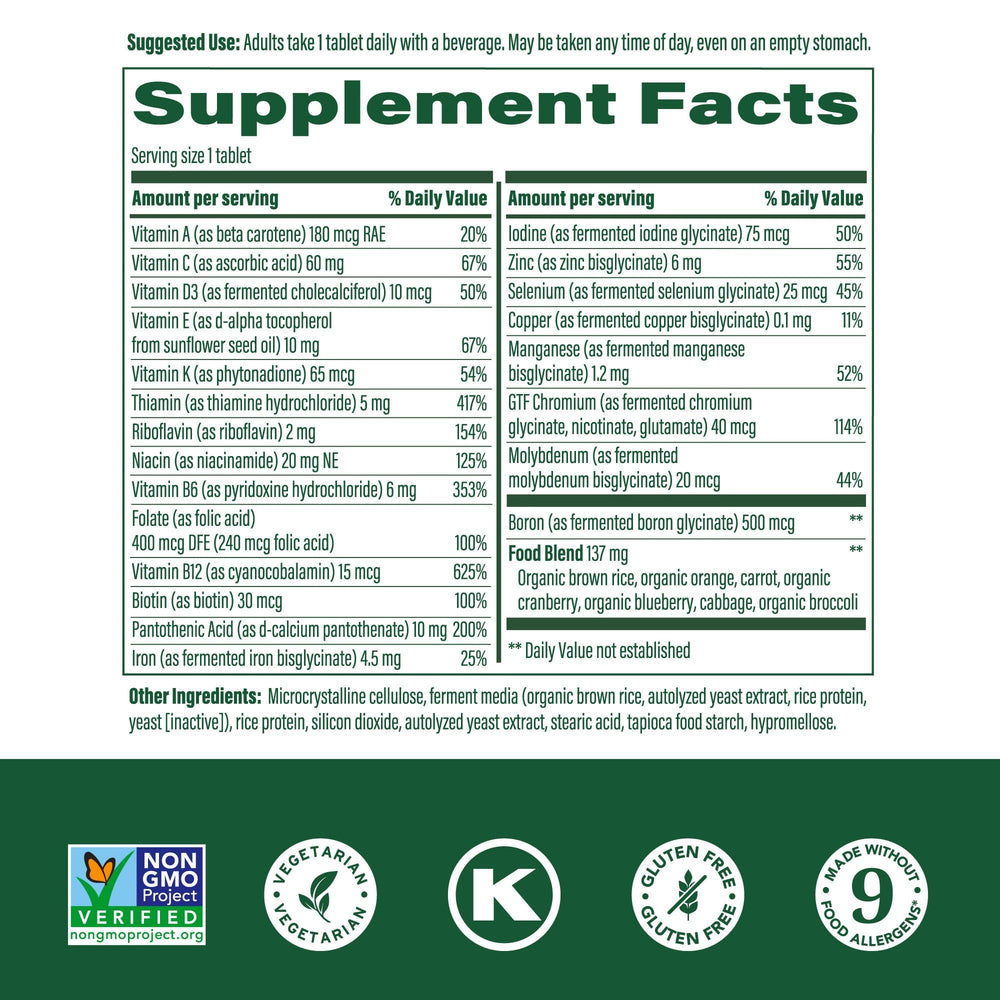 Real-food ingredients used in the MegaFood multivitamin