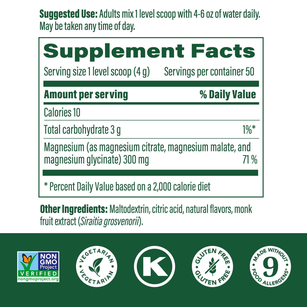 Close-up of product label highlighting allergen-free and ingredients