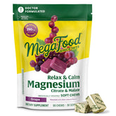 Hero image of MegaFood Relax + Calm Magnesium Soft Chews in grape flavor