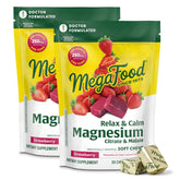 Front of MegaFood Relax + Calm Magnesium Soft Chews Strawberry packaging