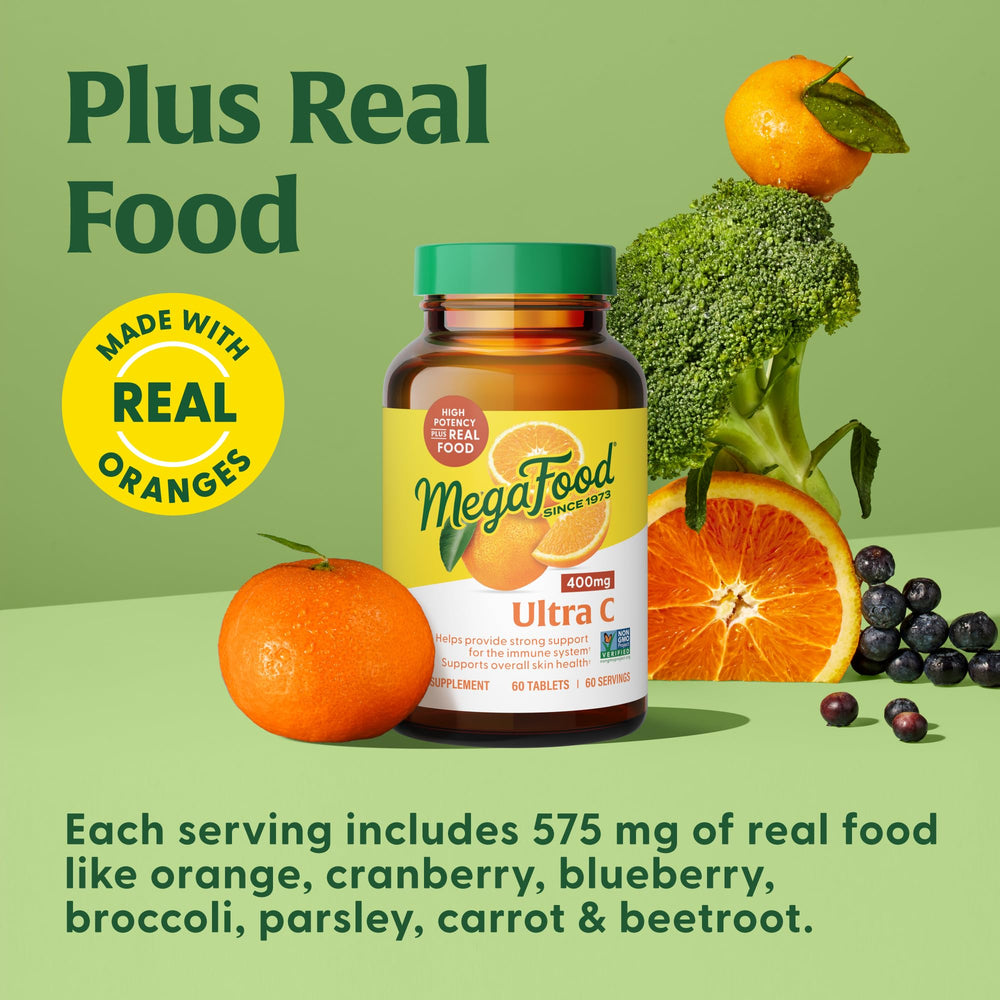 Real food blend includes broccoli, carrot, cranberry in Ultra C