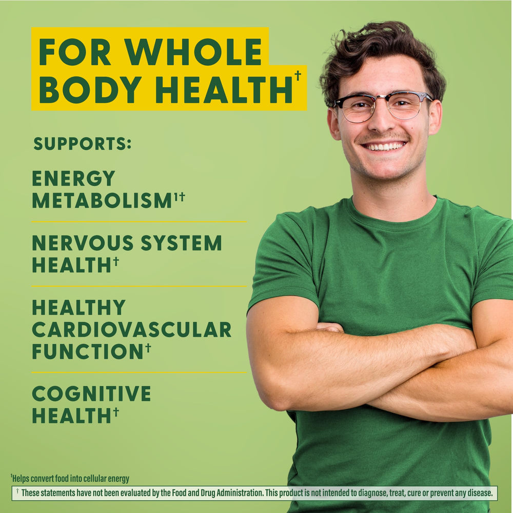 Label of MegaFood Vegan B12 with B6 and Folic Acid supplement