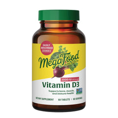 MegaFood Vitamin D3 2000 IU bottle with 60 tablets