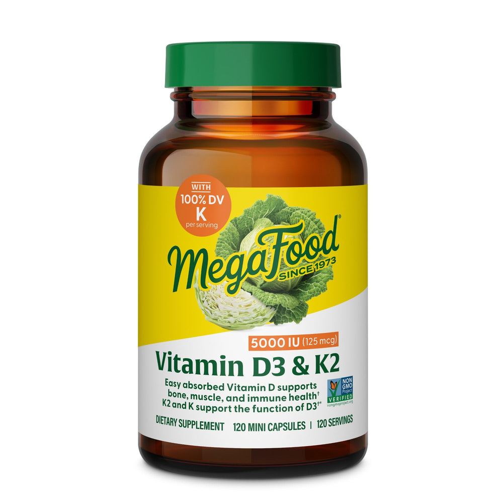 Front view of MegaFood Vitamin D3 bottle