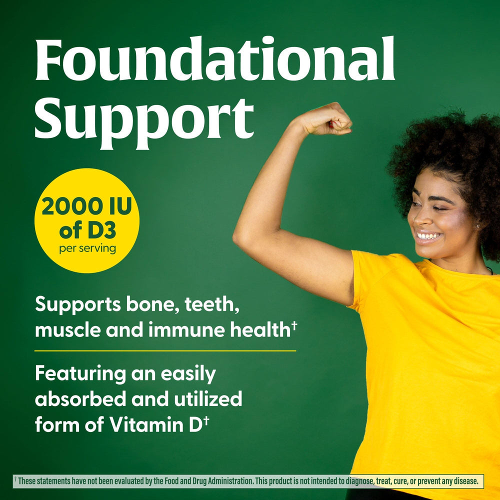 Label highlighting real food ingredients for Vitamin D3