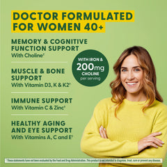Close-up of MegaFood Women's 40+ Advanced Multivitamin bottle