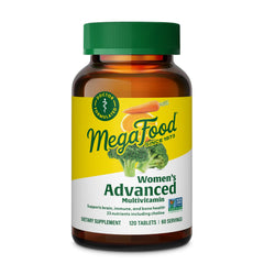 Bottle of MegaFood Women's Advanced Multivitamin 120 tabs (60 servings)