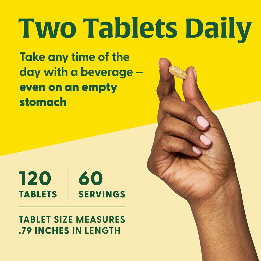 Non-GMO and Vegetarian formulation badges for MegaFood multivitamin