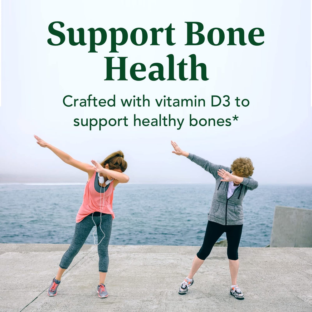 Icon collage showing immune support and bone health benefits