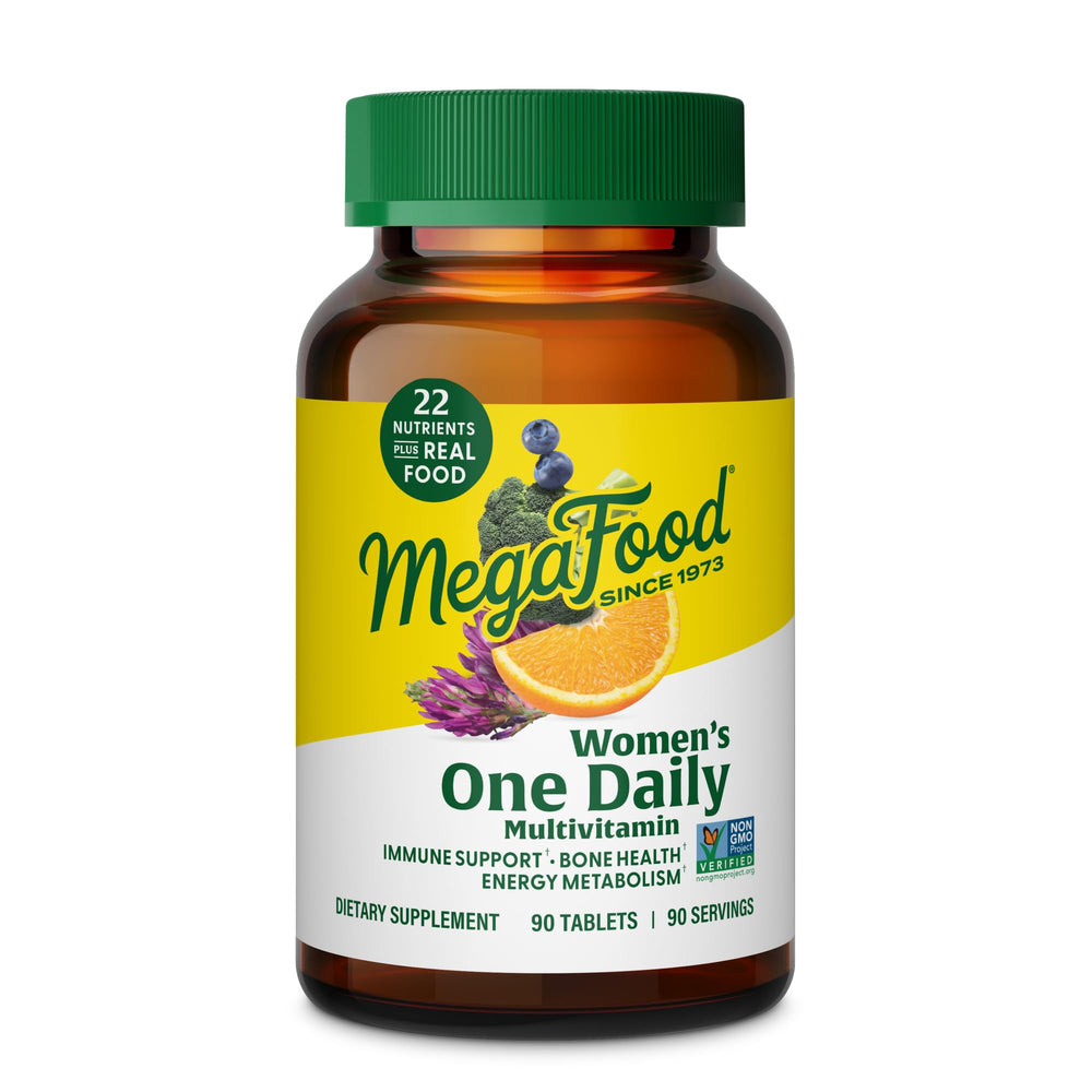 Bottle of MegaFood Women’s Multivitamin One Daily – 90 tablets