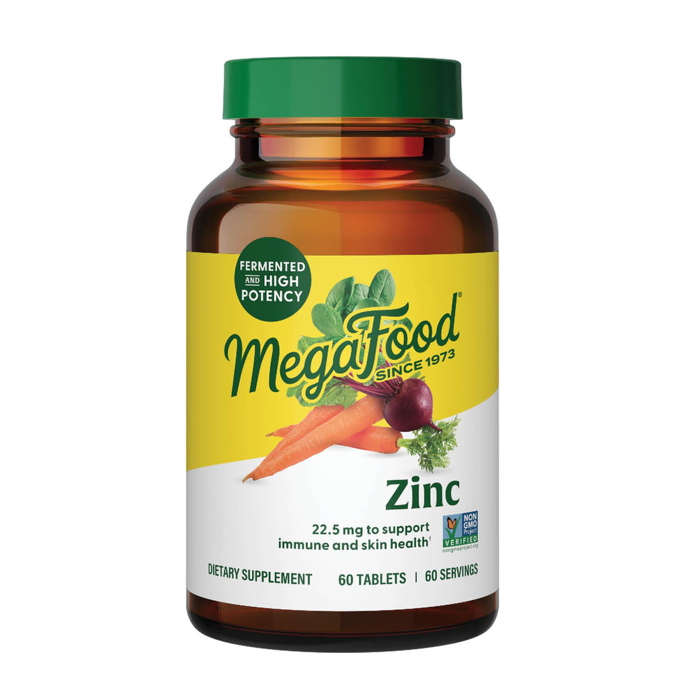 MegaFood Zinc Supplements bottle with 60 tablets