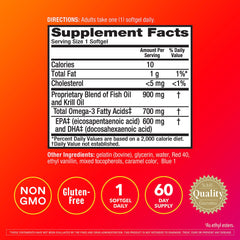 Close-up of Megared 900mg softgels