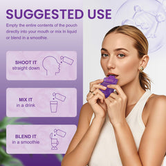 Dissolving MEGNETA powder in water to show grape flavor