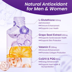 Supplement facts panel for MEGNETA Liposomal Glutathione 500mg