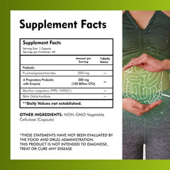 Front view of MEIBOTAN probiotic bottle on white background.