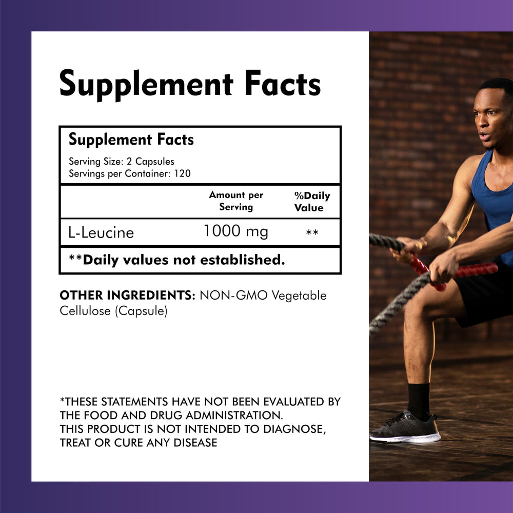 Meibotan L-Leucine 2000mg supplement facts panel