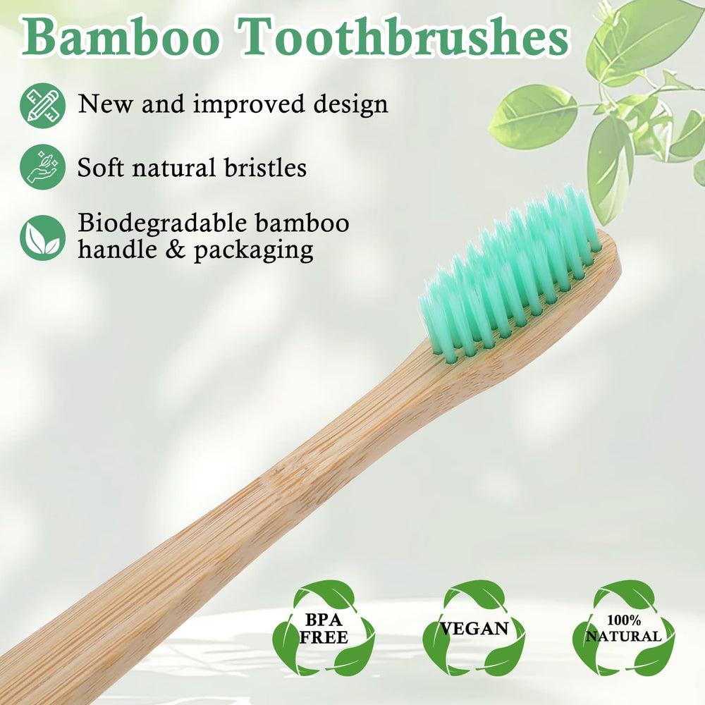 Soft nylon bristles on a bamboo handle for gentle brushing