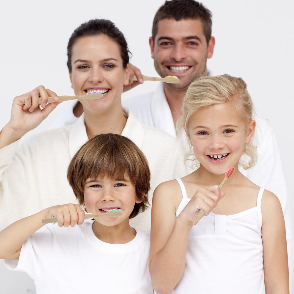 7 inch travel-friendly bamboo toothbrush with sturdy grip