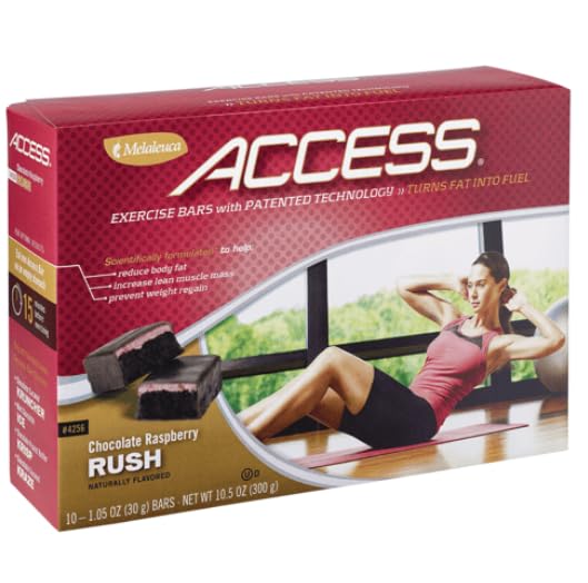 Melaleuca Access Chocolate Raspberry Rush exercise bar – 1.05 oz