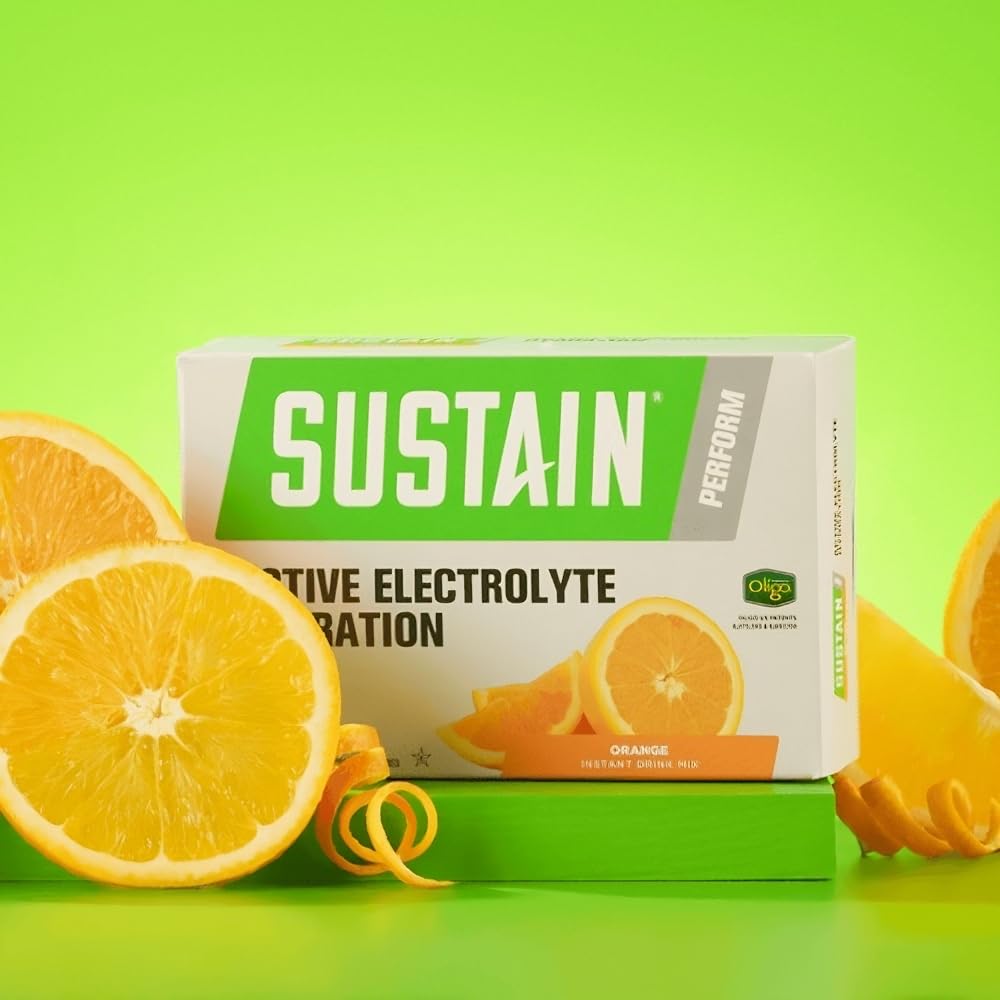 Nutrition facts panel for Sustain Sport Orange Splash