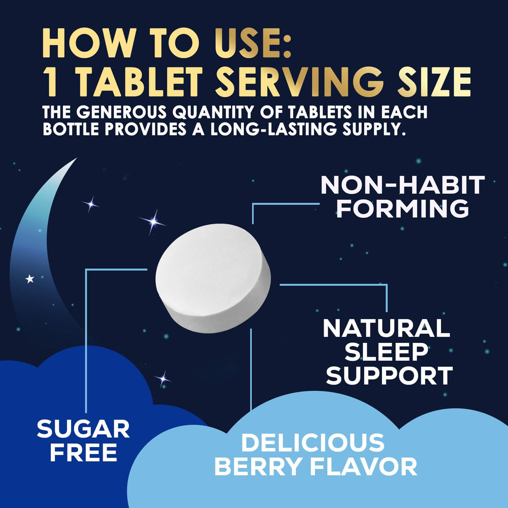 Close-up of fast-dissolve melatonin tablet