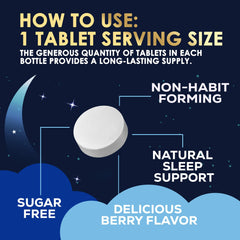 Close-up of fast-dissolve melatonin tablet